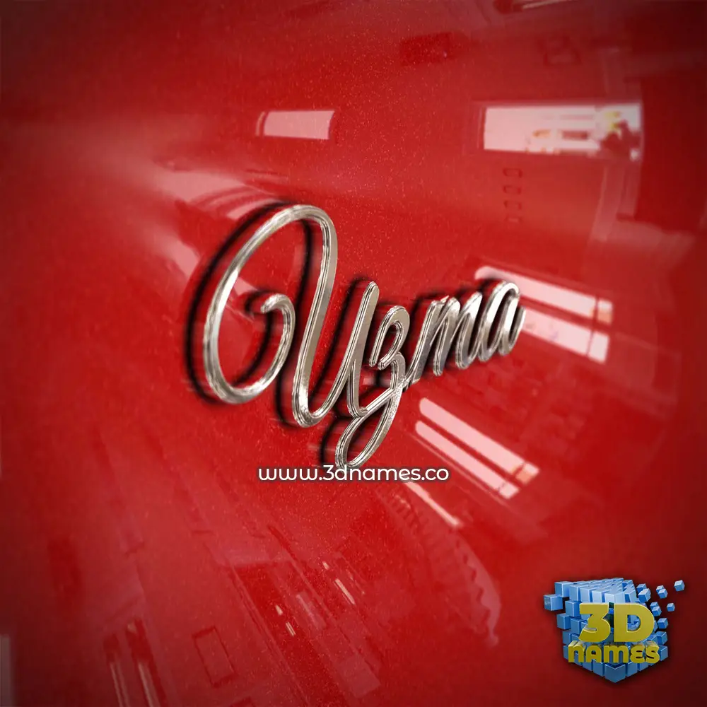 uzma in Car Paint style - 3D name wallpaper
