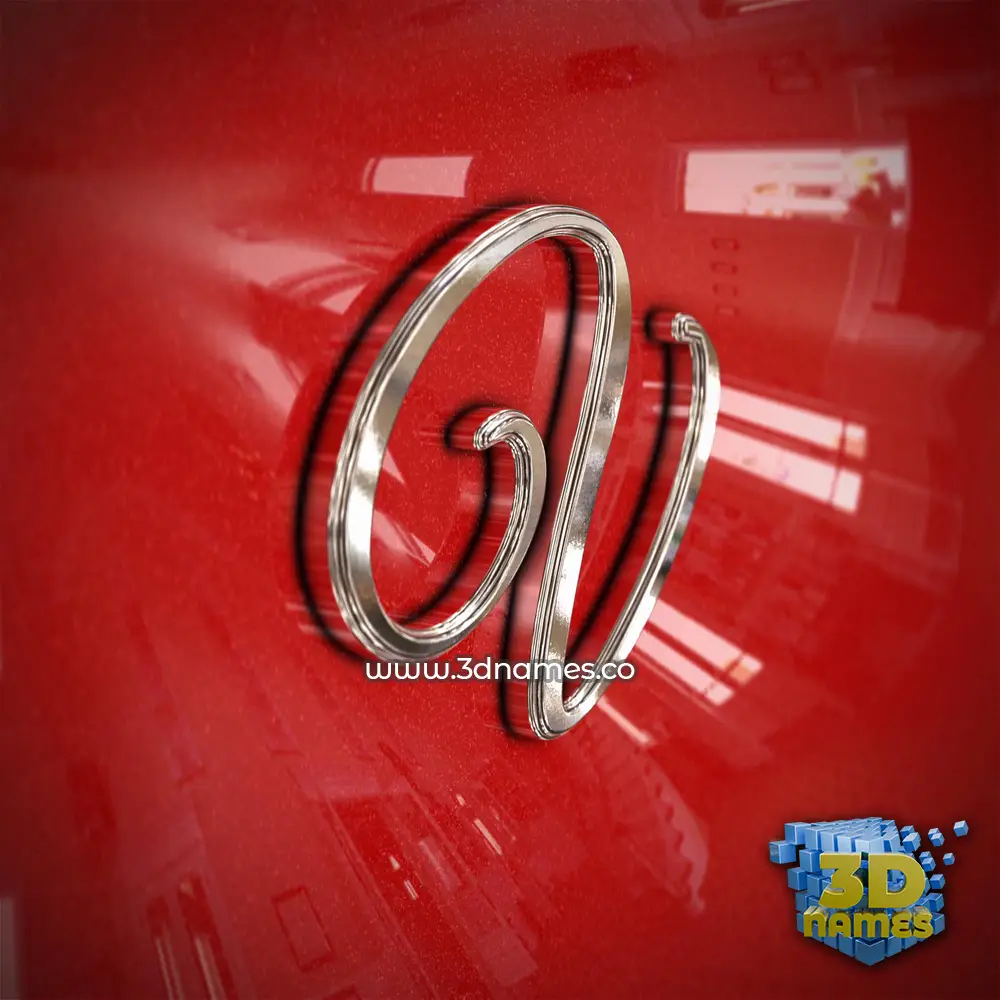v in Car Paint style - 3D name wallpaper