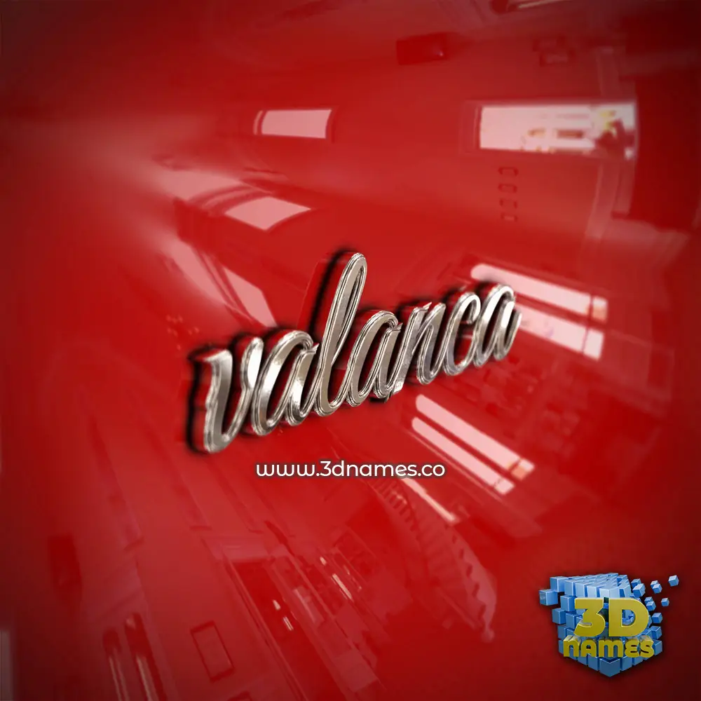 valanca in Car Paint style - 3D name wallpaper