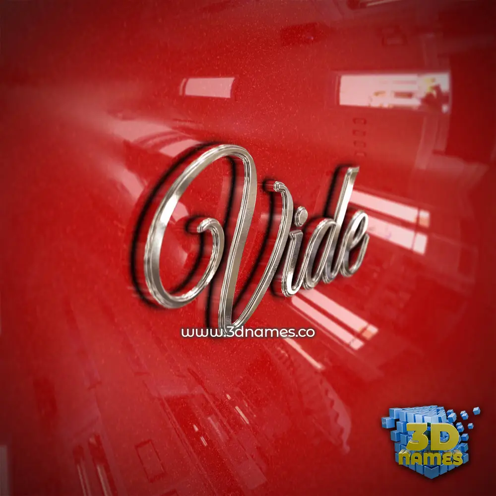 vide in Car Paint style - 3D name wallpaper