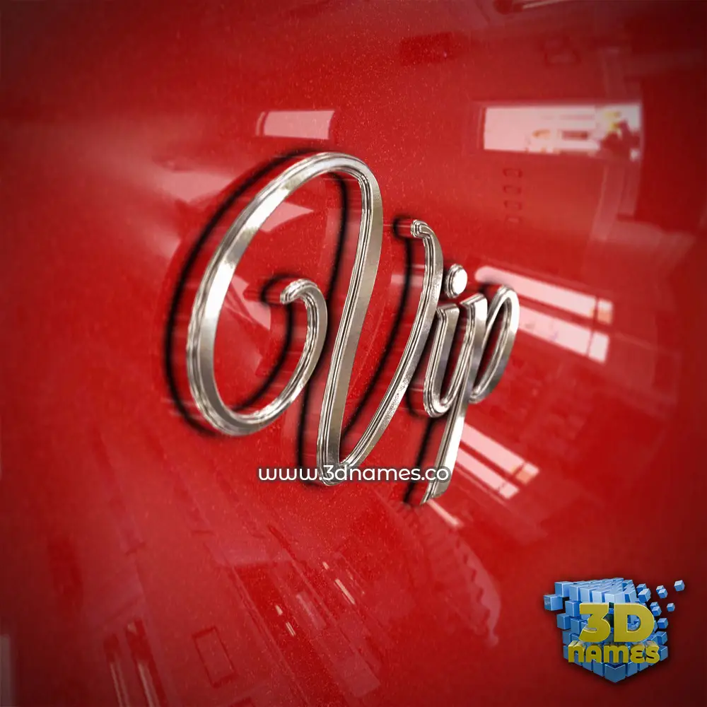 vip in Car Paint style - 3D name wallpaper