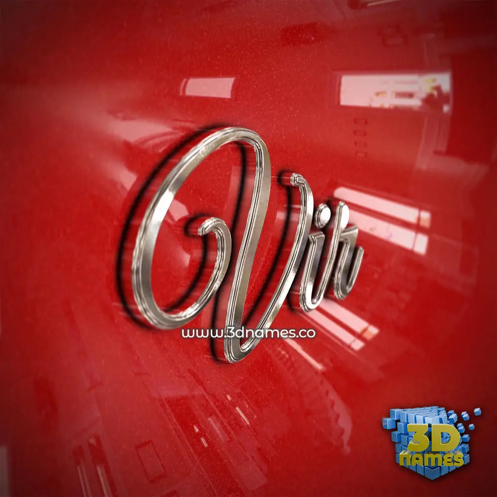 vir in Car Paint style - 3D name wallpaper