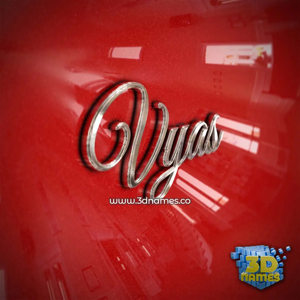 vyas in Car Paint style - 3D name wallpaper