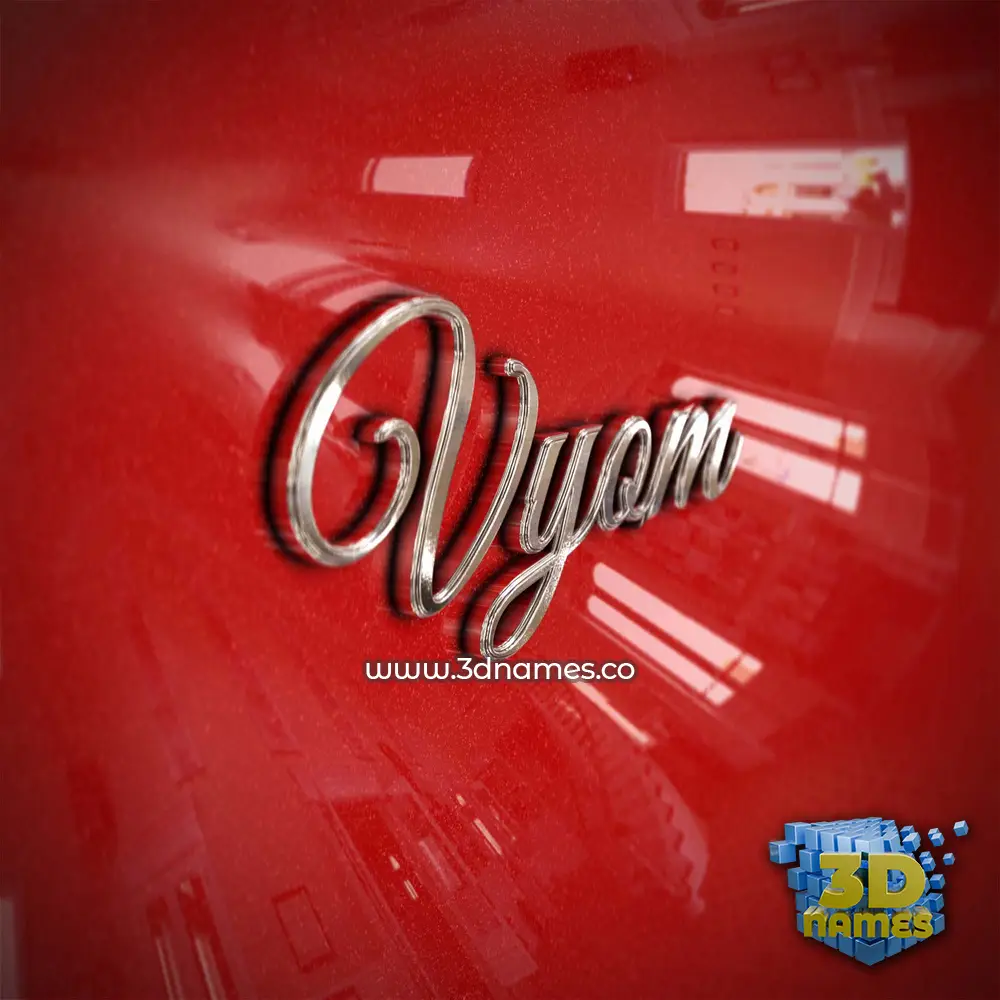vyom in Car Paint style - 3D name wallpaper
