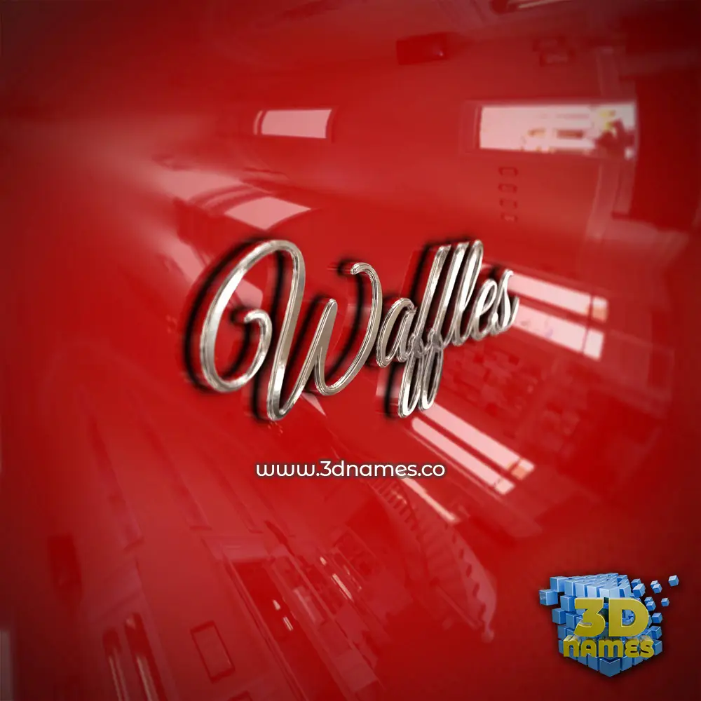 waffles in Car Paint style - 3D name wallpaper