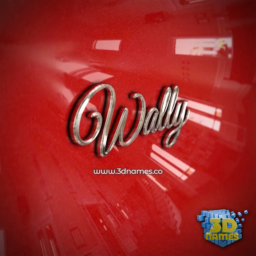 wally in Car Paint style - 3D name wallpaper