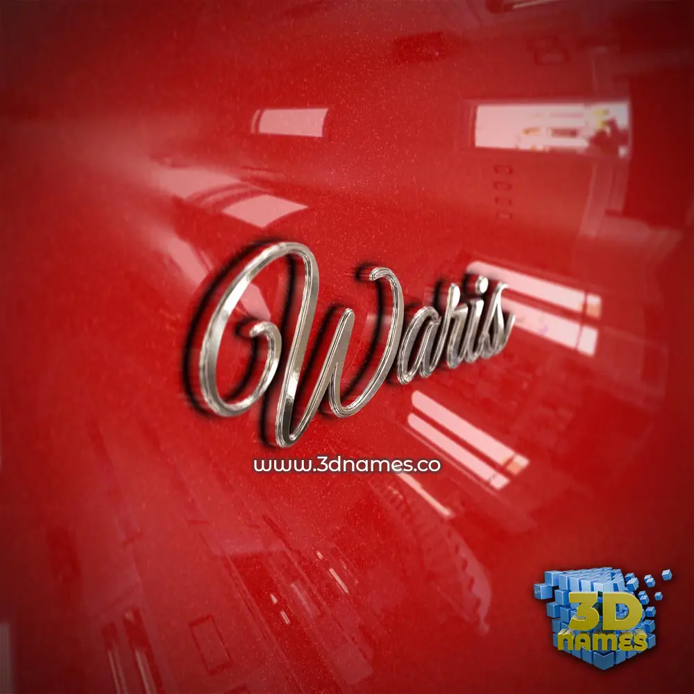 waris in Car Paint style - 3D name wallpaper