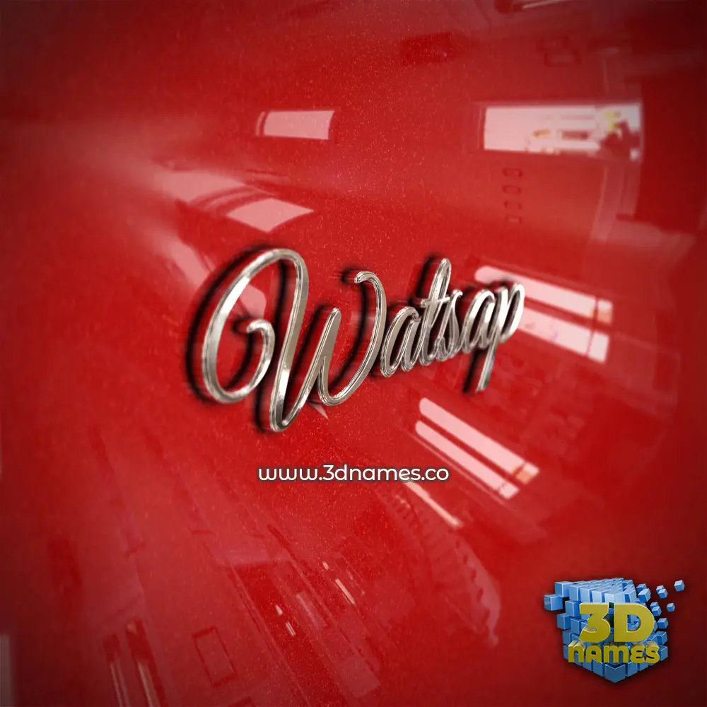 watsap in Car Paint style - 3D name wallpaper