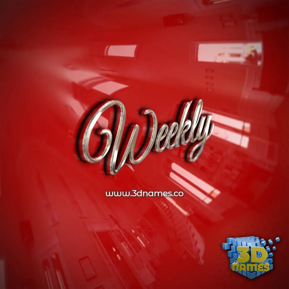 weekly in Car Paint style - 3D name wallpaper