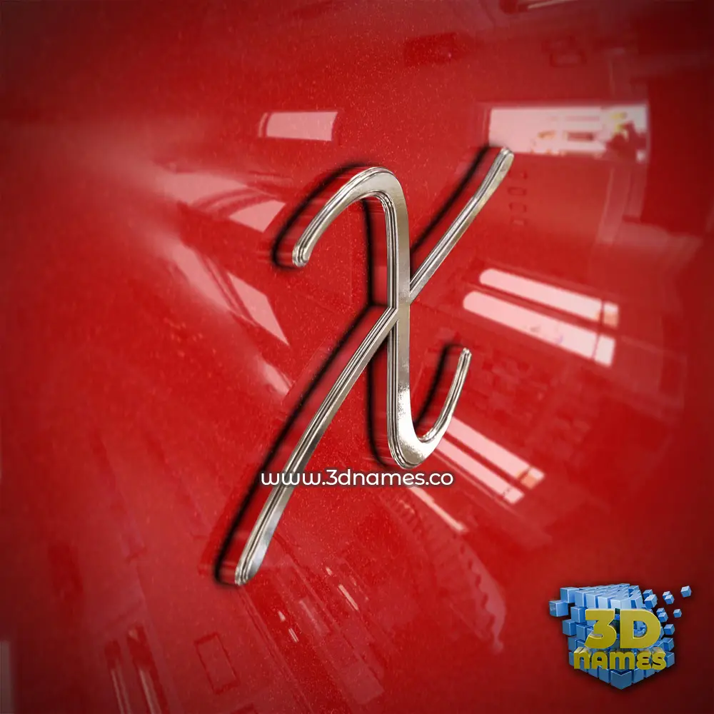 x in Car Paint style - 3D name wallpaper