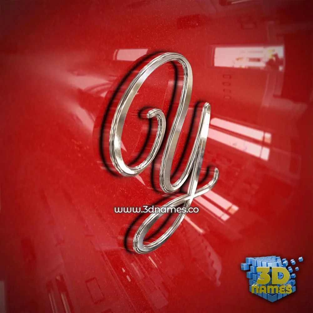 y in Car Paint style - 3D name wallpaper