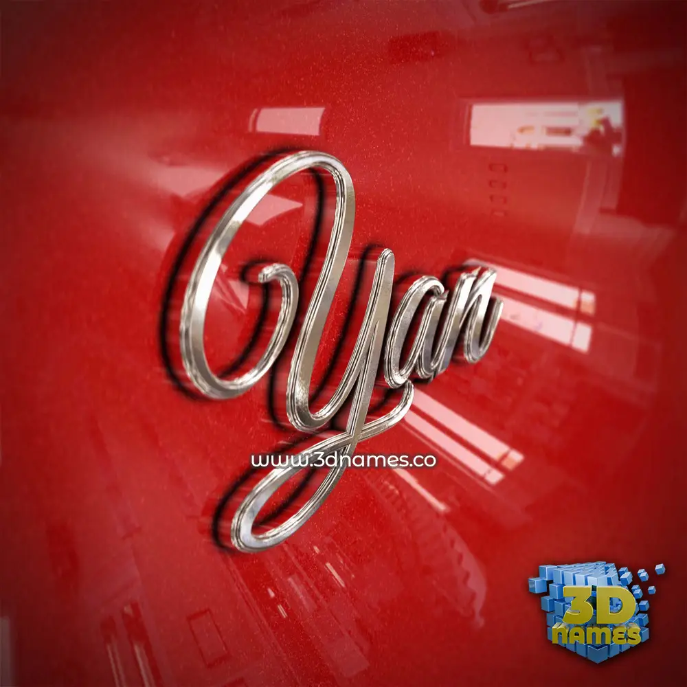 yan in Car Paint style - 3D name wallpaper