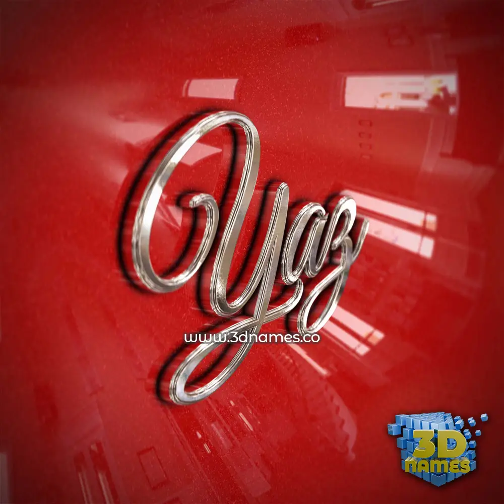 yaz in Car Paint style - 3D name wallpaper