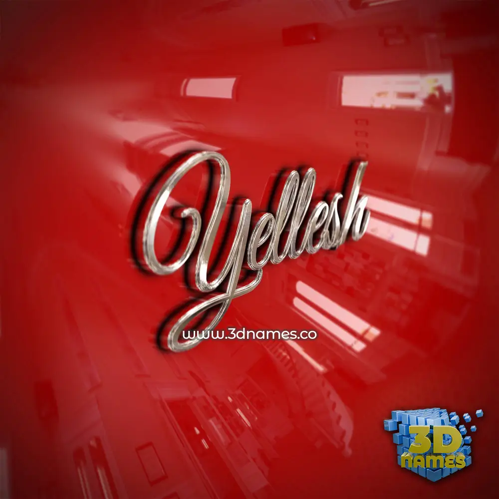 yellesh in Car Paint style - 3D name wallpaper