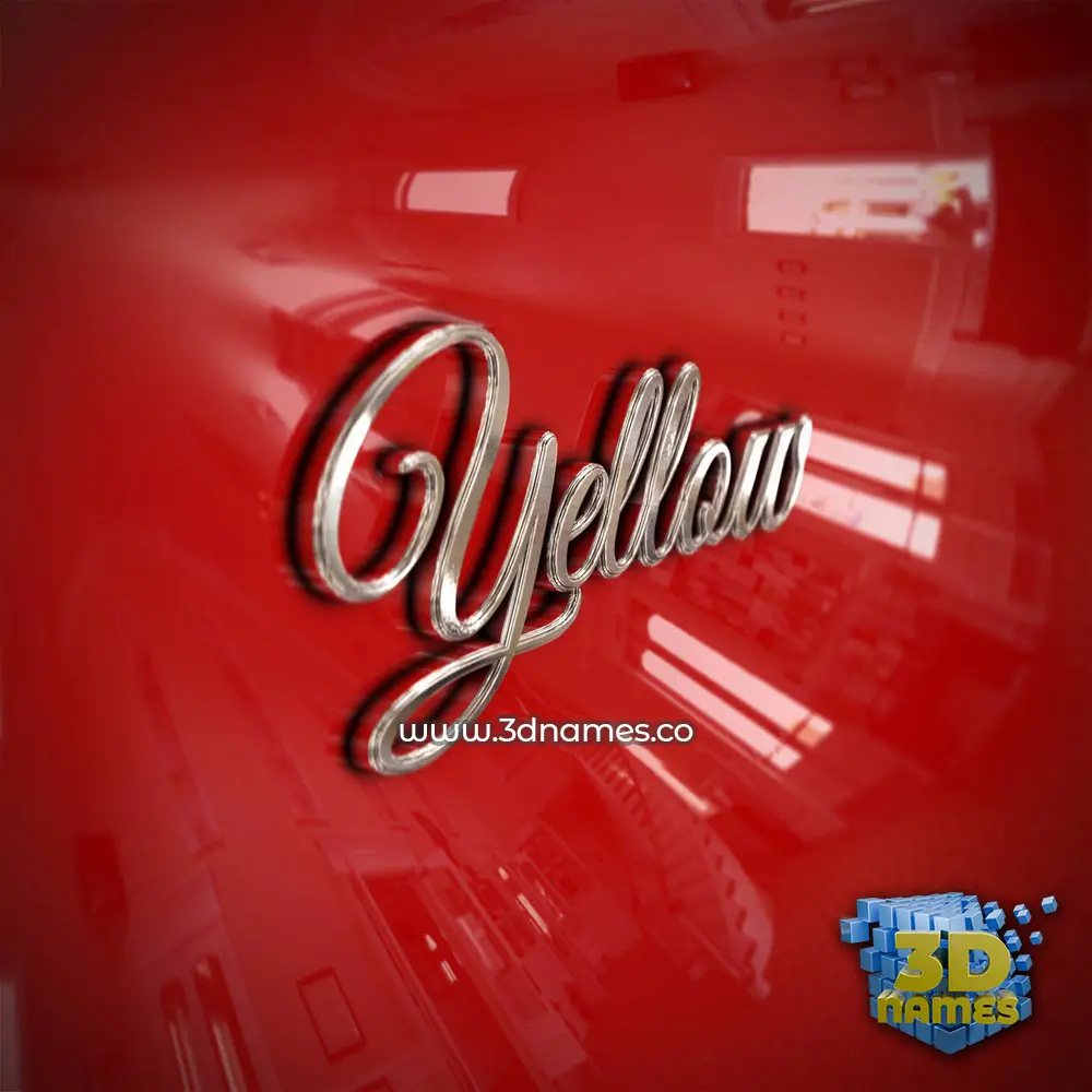 yellow in Car Paint style - 3D name wallpaper