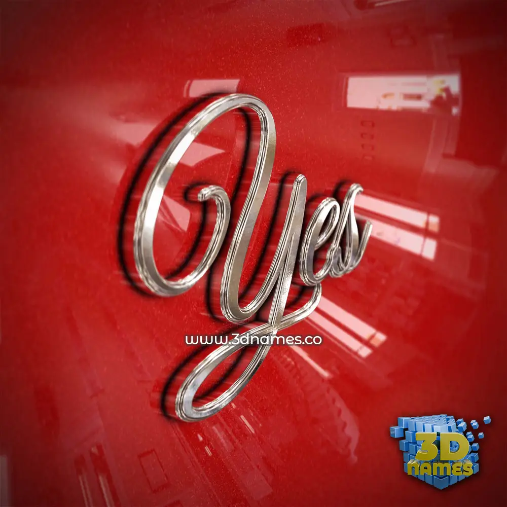 yes in Car Paint style - 3D name wallpaper