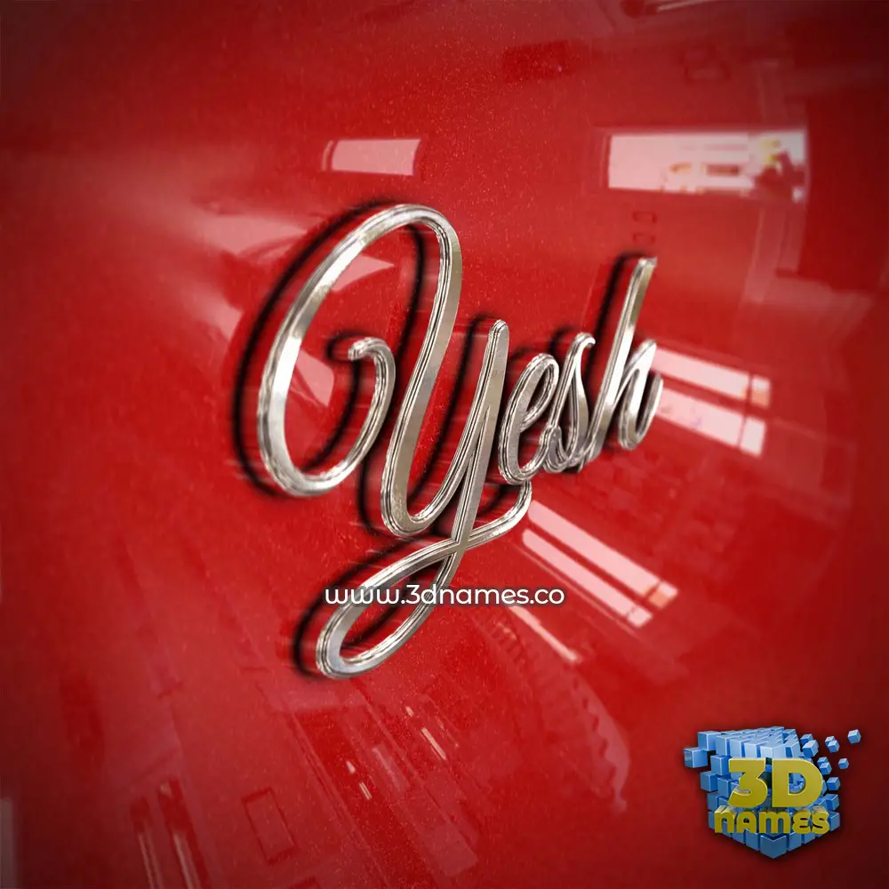 yesh in Car Paint style - 3D name wallpaper