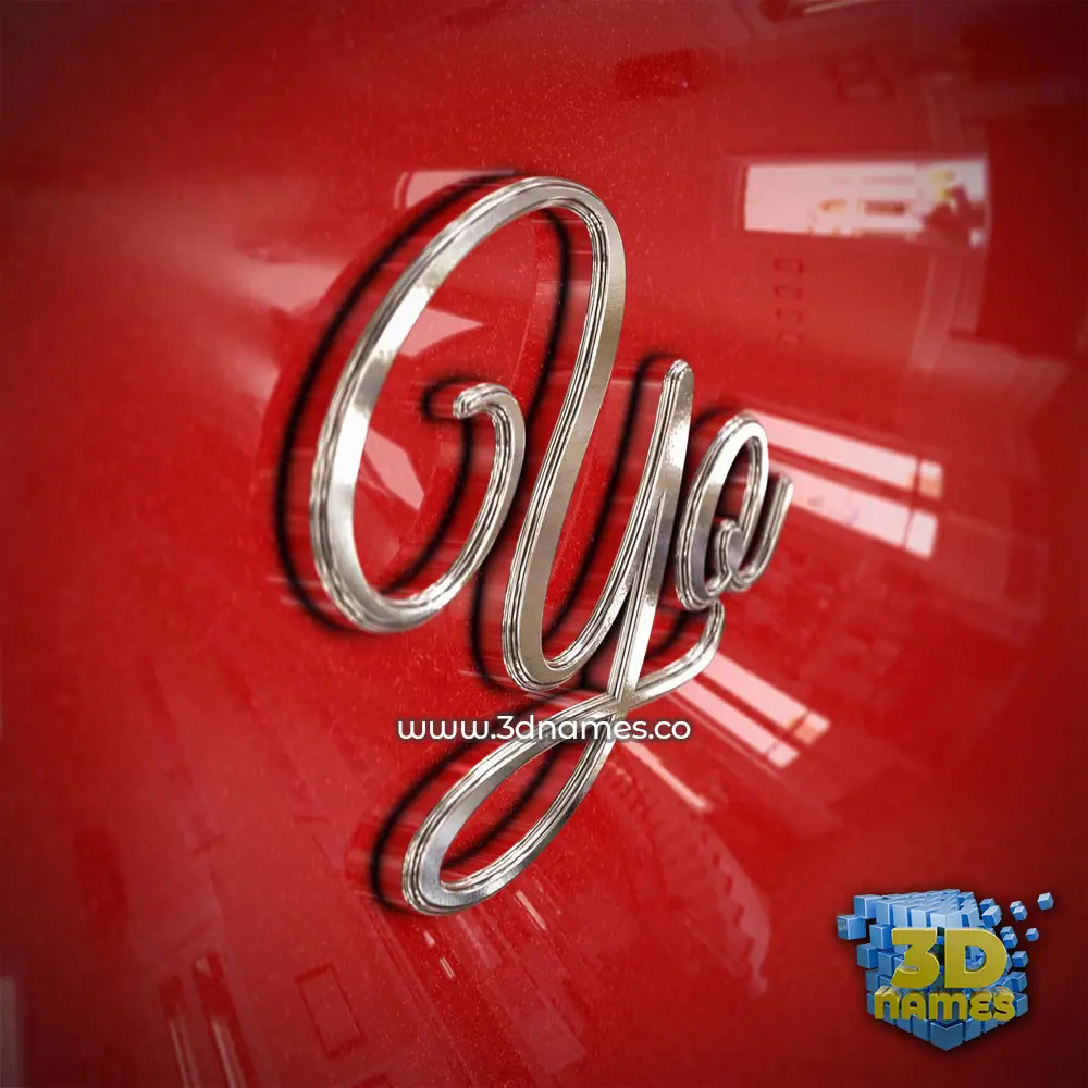 yo in Car Paint style - 3D name wallpaper