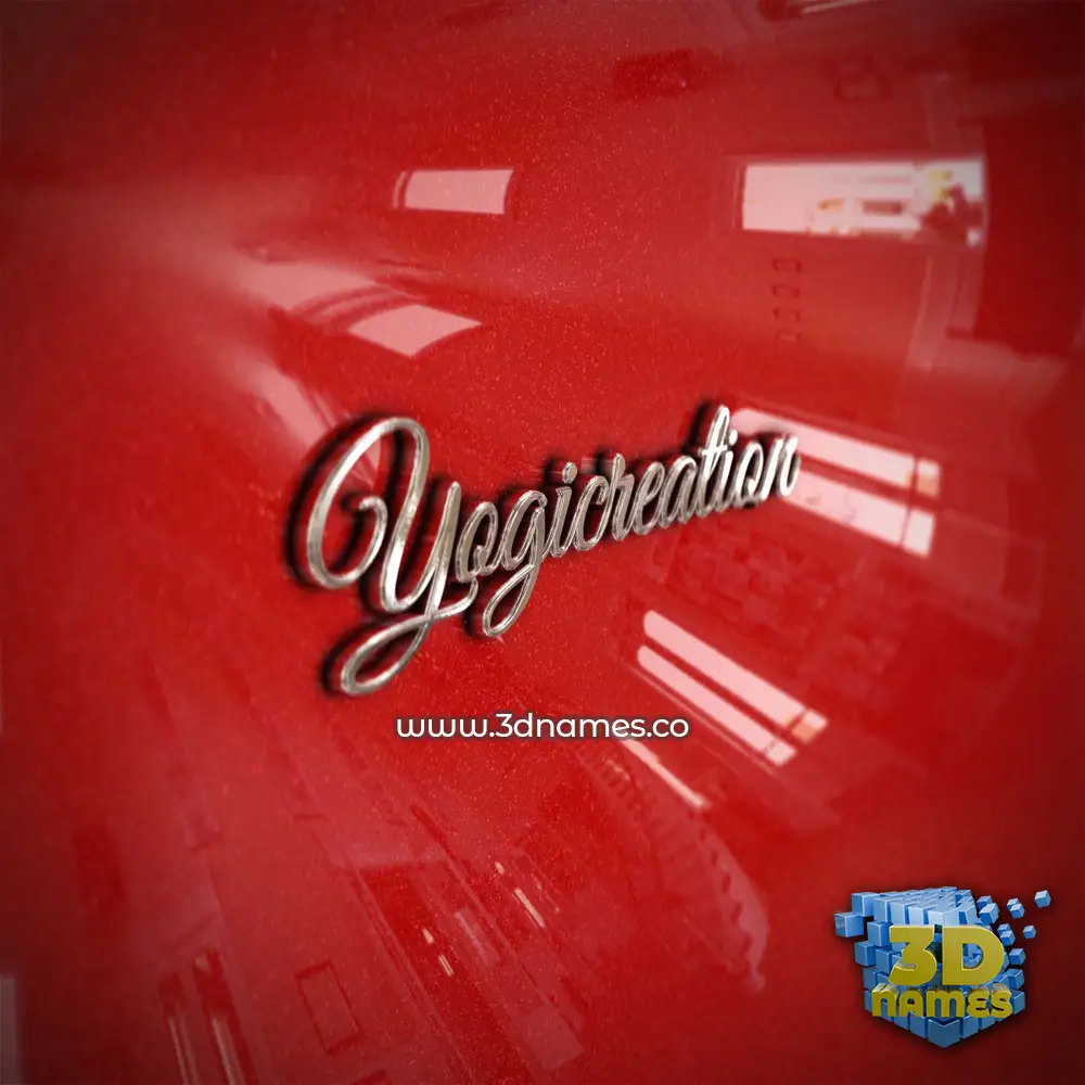 yogicreation in Car Paint style - 3D name wallpaper