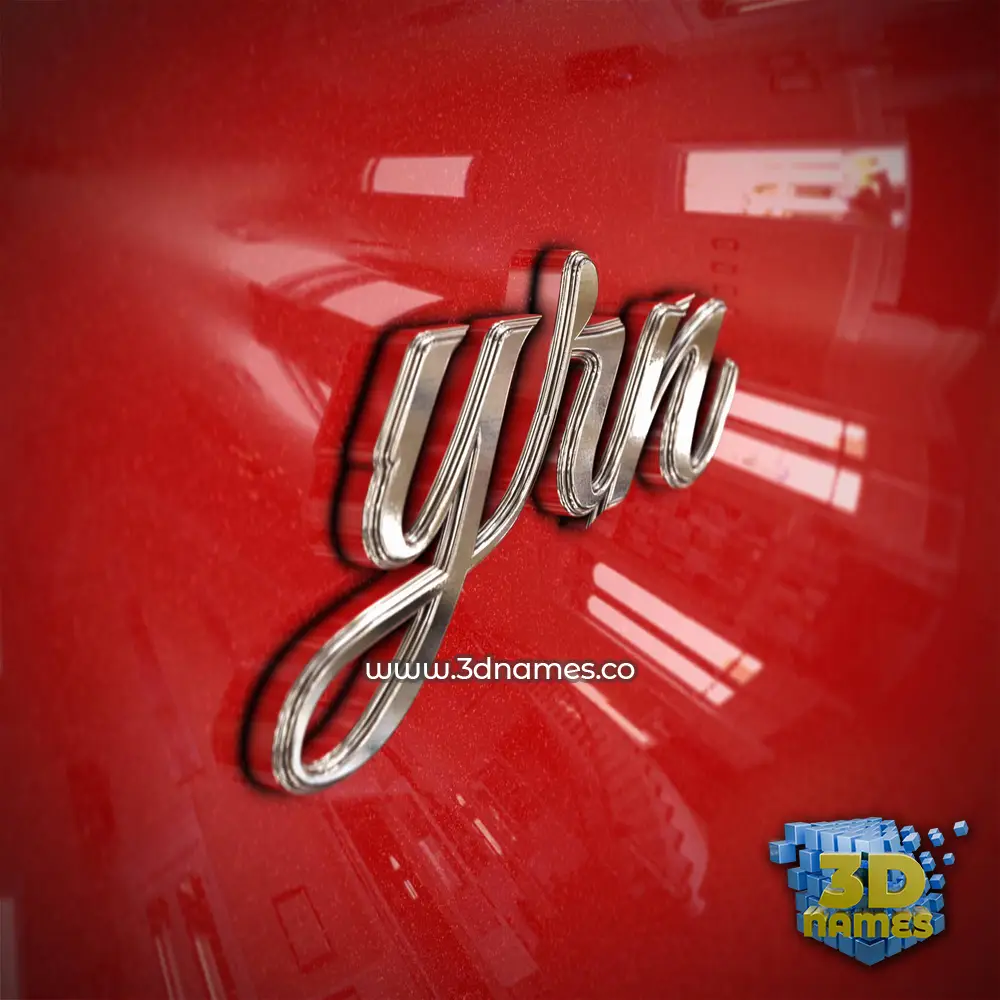 yrn in Car Paint style - 3D name wallpaper