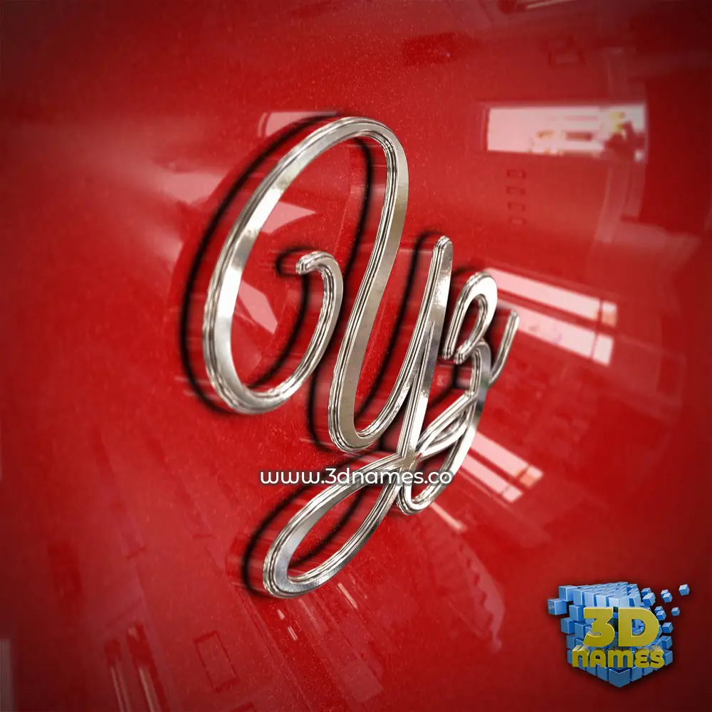 yz in Car Paint style - 3D name wallpaper