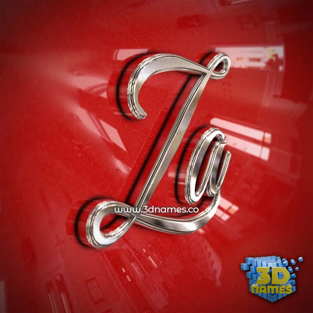 za in Car Paint style - 3D name wallpaper