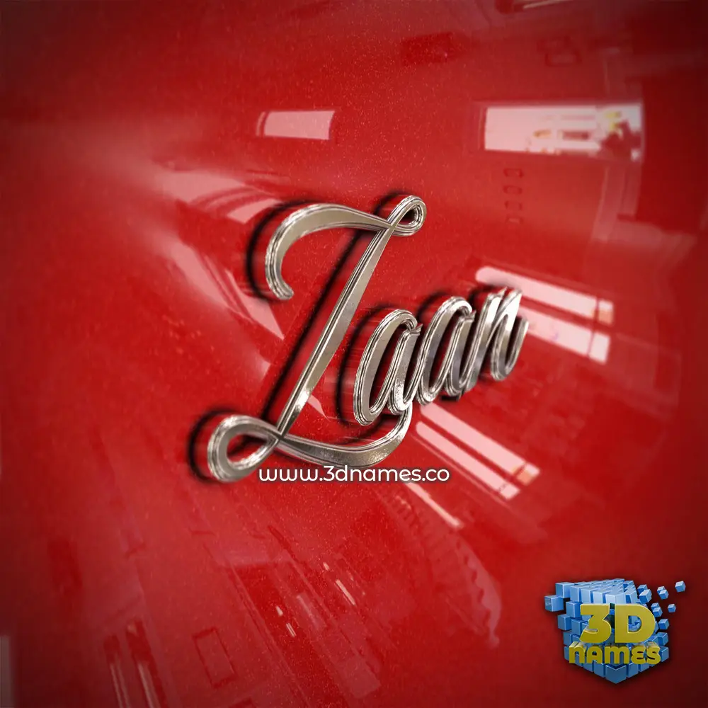 zaan in Car Paint style - 3D name wallpaper