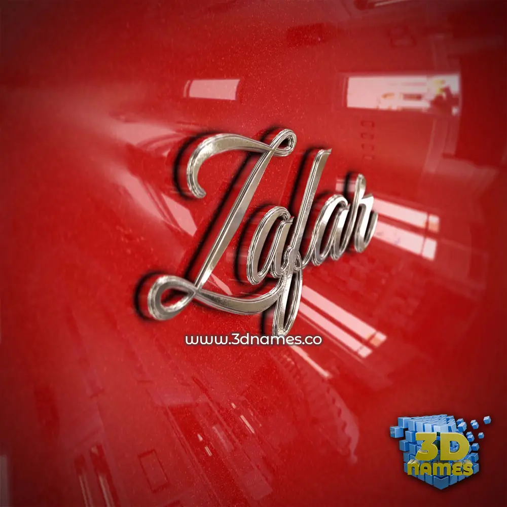 zafar in Car Paint style - 3D name wallpaper