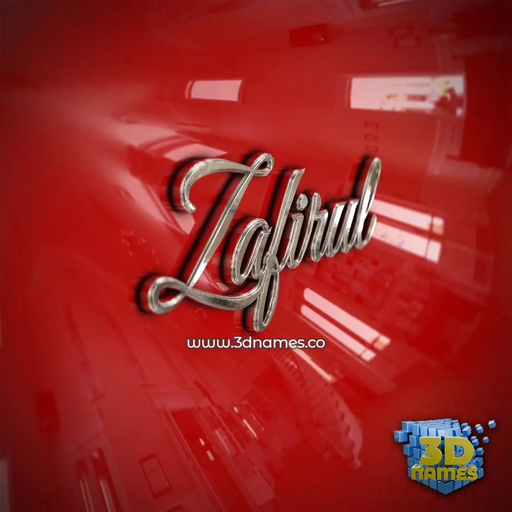 zafirul in Car Paint style - 3D name wallpaper