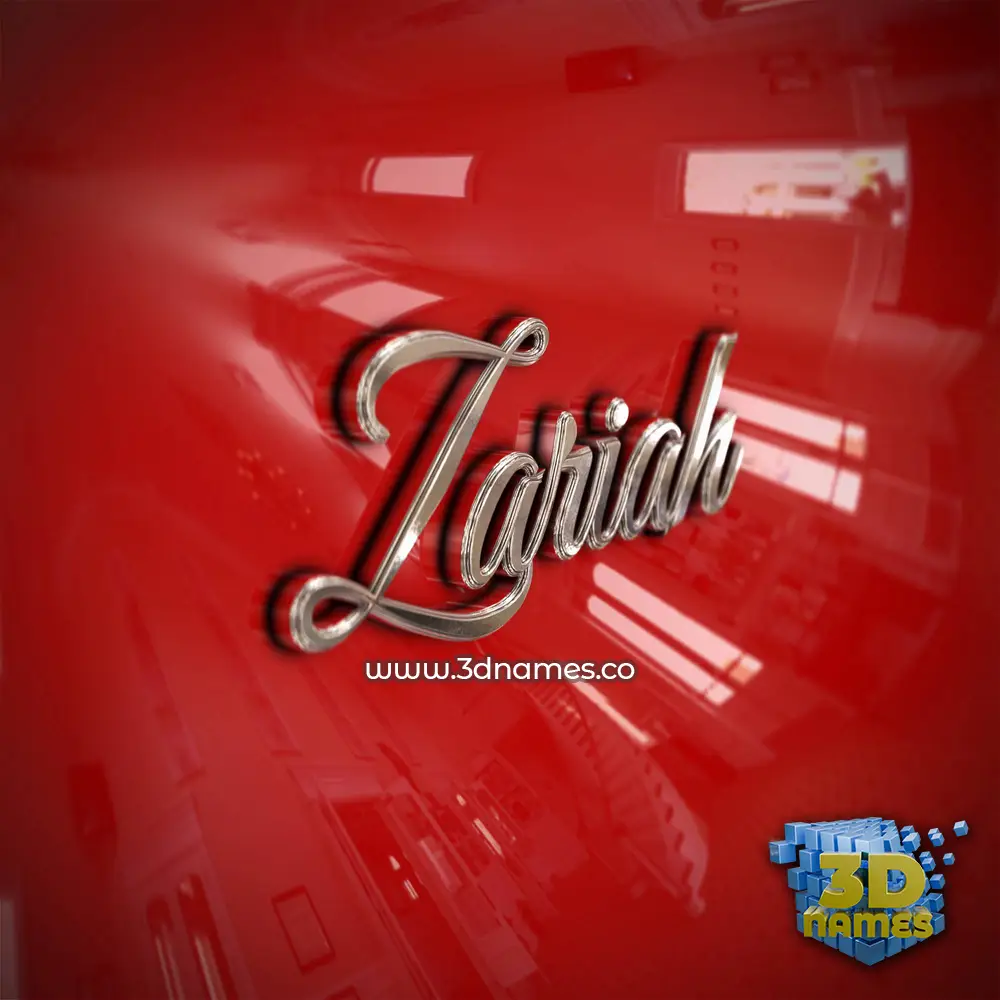 zariah in Car Paint style - 3D name wallpaper