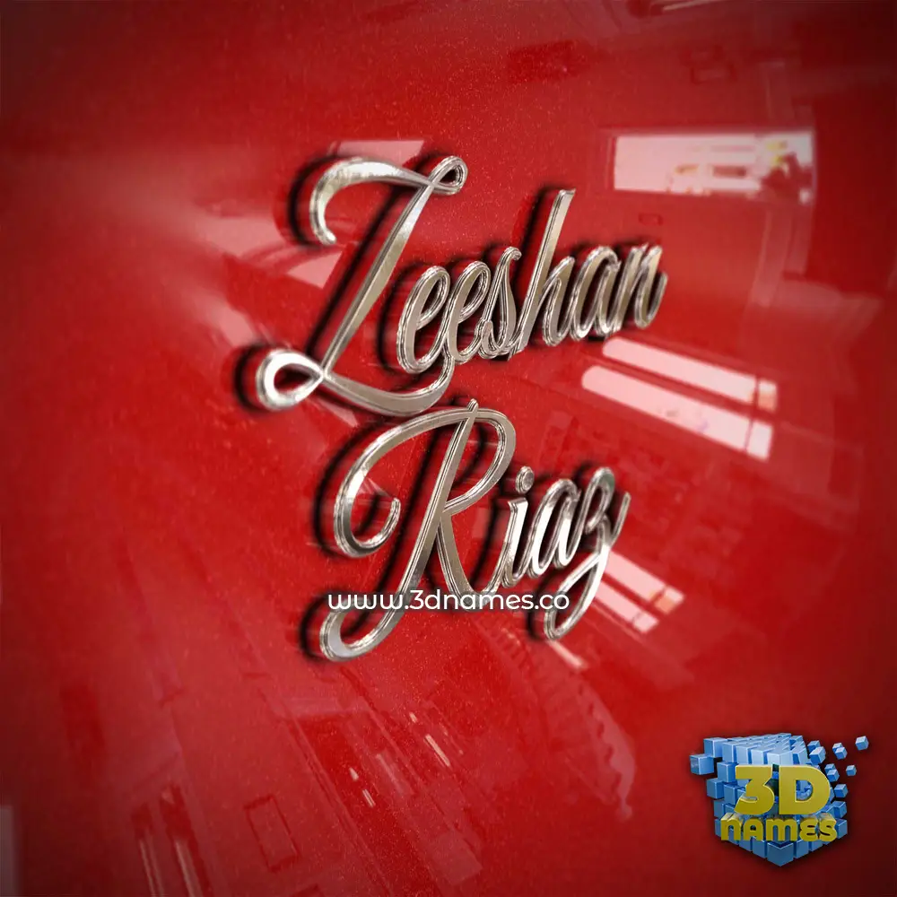 zeeshan riaz in Car Paint style - 3D name wallpaper