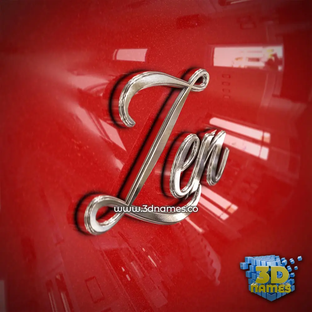 zen in Car Paint style - 3D name wallpaper