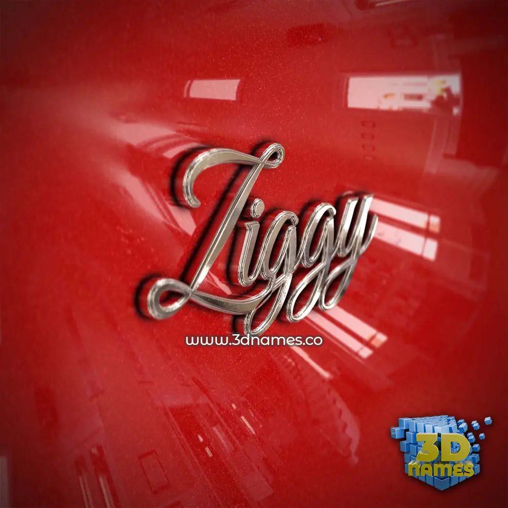 ziggy in Car Paint style - 3D name wallpaper