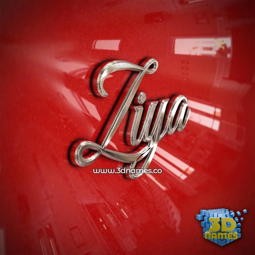 ziya in Car Paint style - 3D name wallpaper
