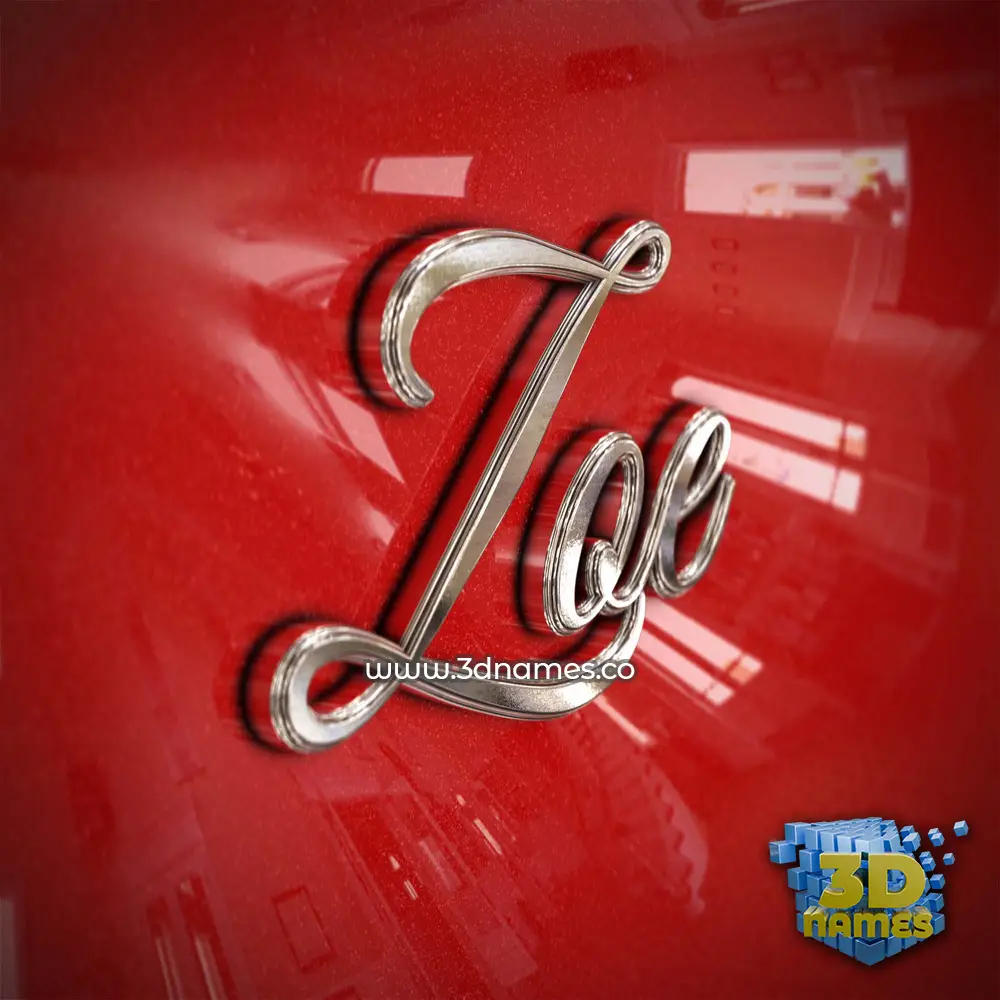 zoe in Car Paint style - 3D name wallpaper