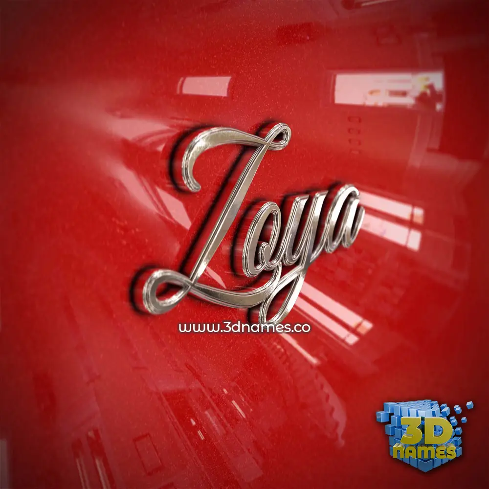 zoya in Car Paint style - 3D name wallpaper