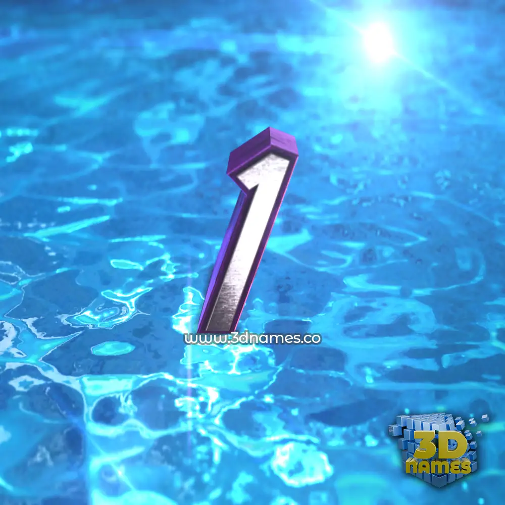 1 in Water 2015 style - 3D name wallpaper