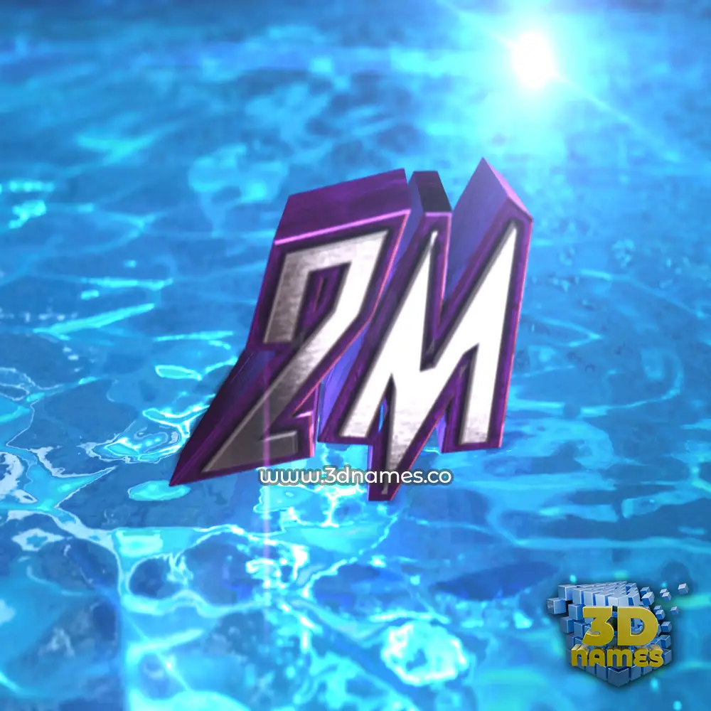 2m in Water 2015 style - 3D name wallpaper