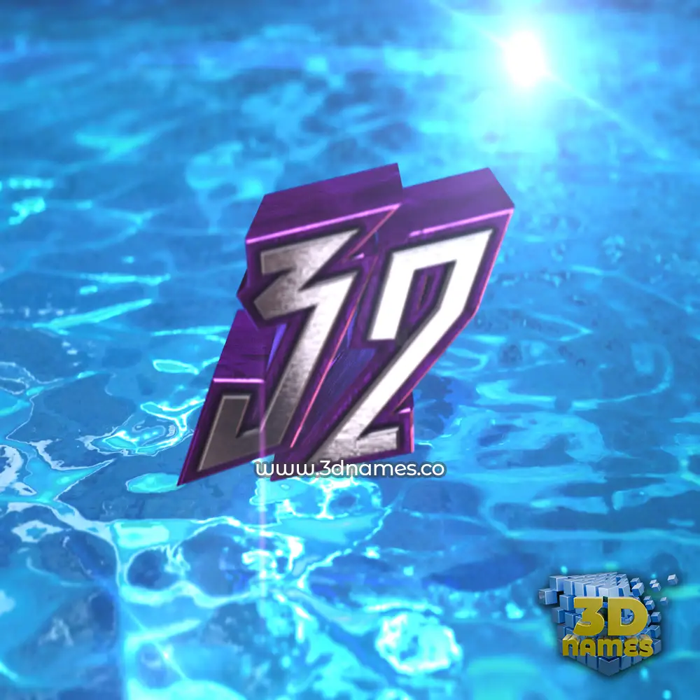 32 in Water 2015 style - 3D name wallpaper