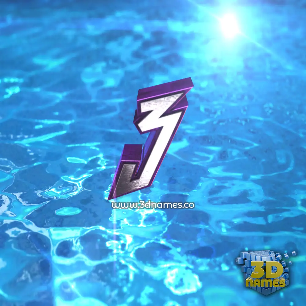 3 in Water 2015 style - 3D name wallpaper