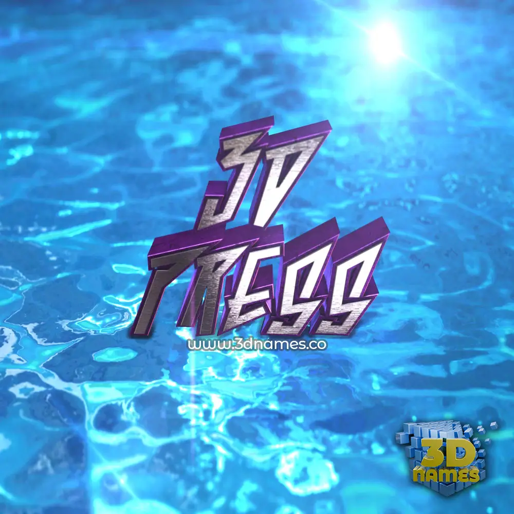 3d press in Water 2015 style - 3D name wallpaper