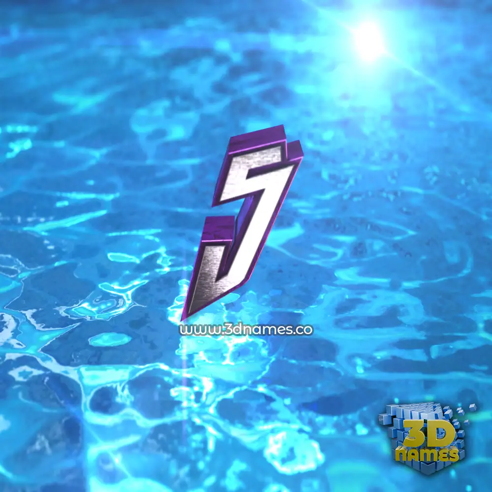 5 in Water 2015 style - 3D name wallpaper