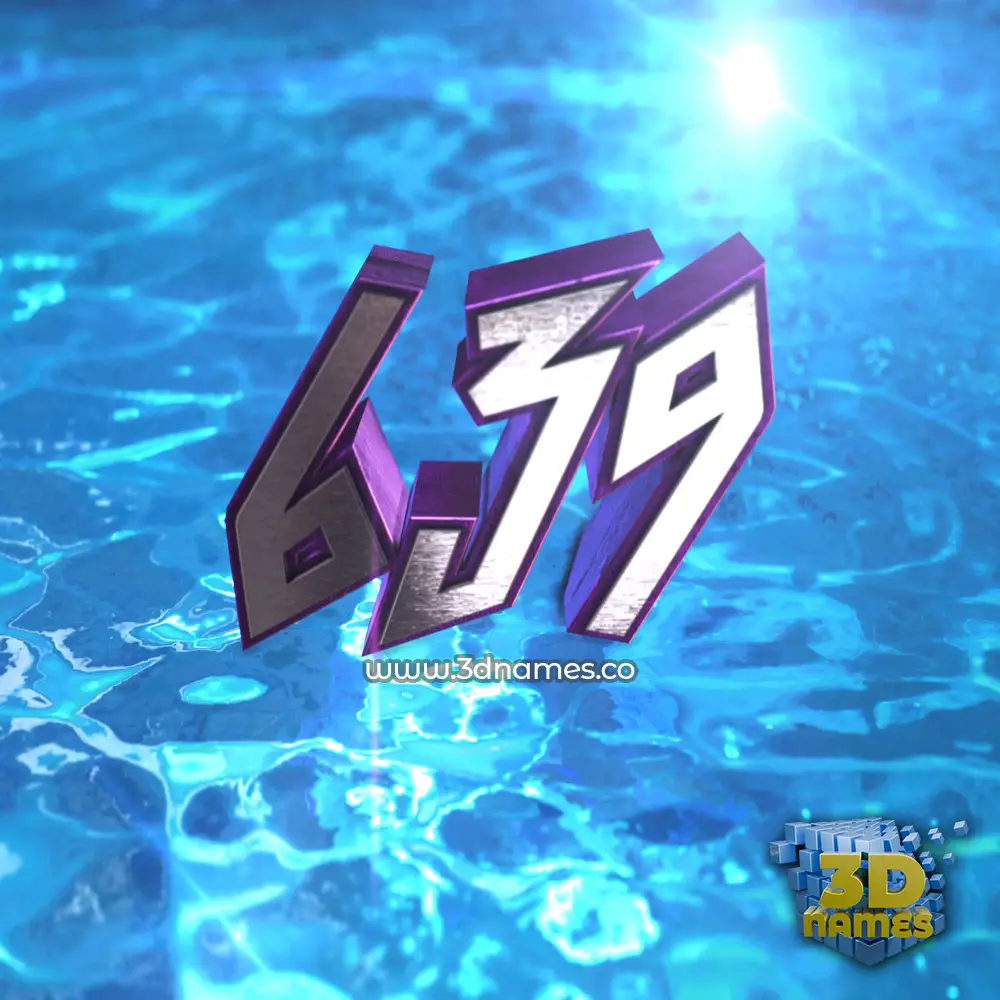 639 in Water 2015 style - 3D name wallpaper