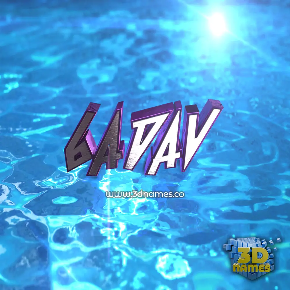 6adav in Water 2015 style - 3D name wallpaper