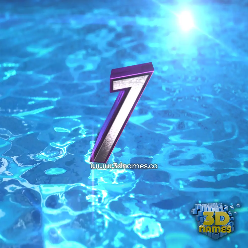 7 in Water 2015 style - 3D name wallpaper