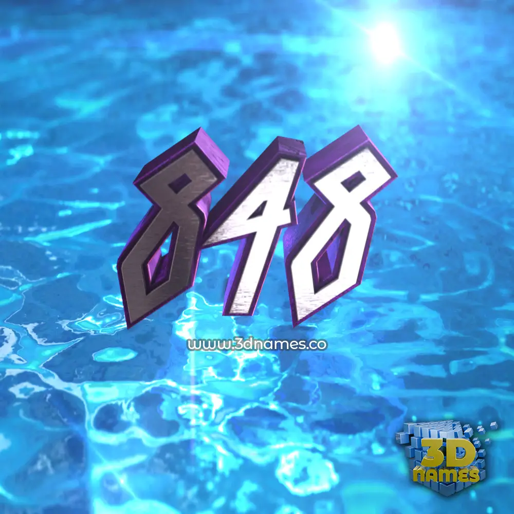 848 in Water 2015 style - 3D name wallpaper