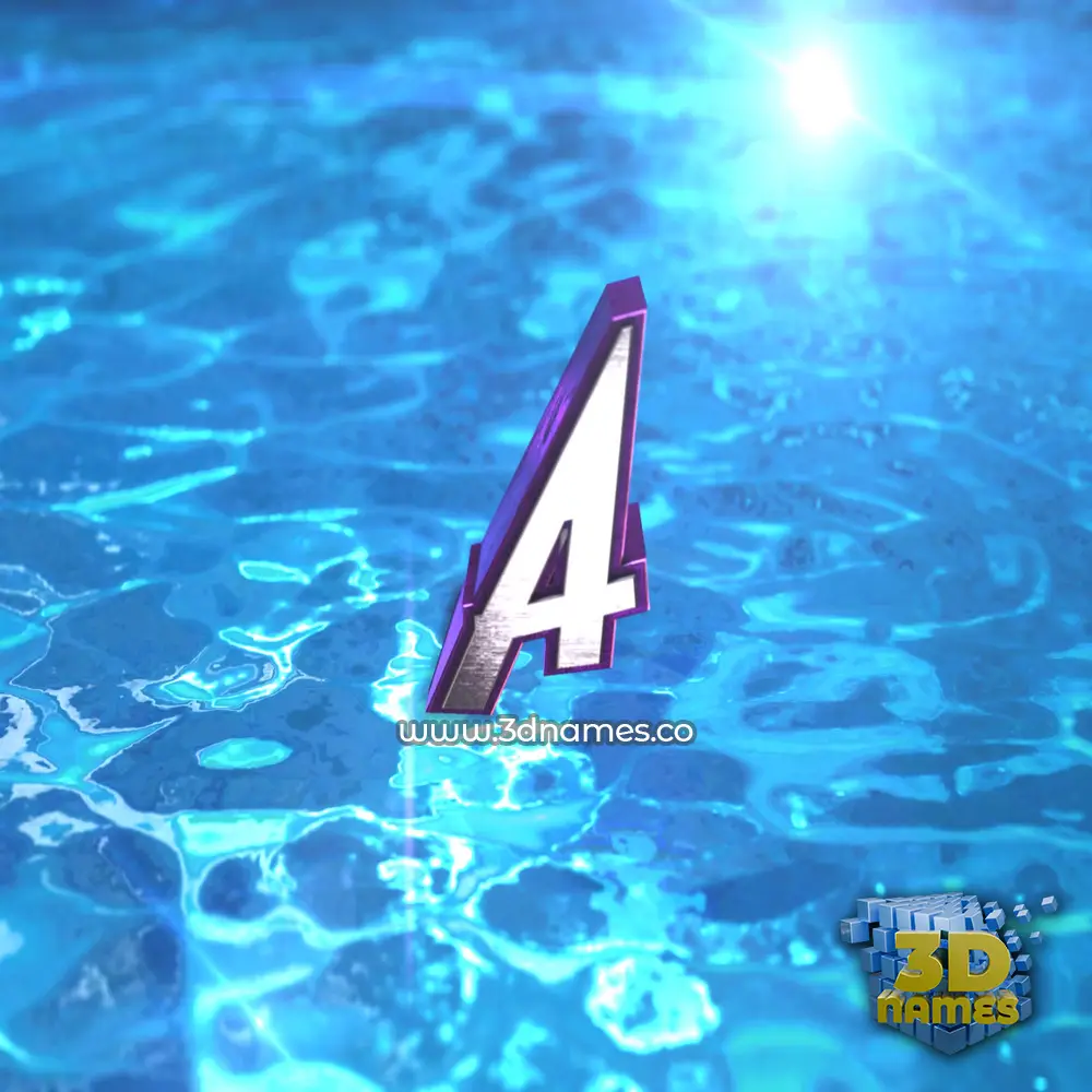 a in Water 2015 style - 3D name wallpaper