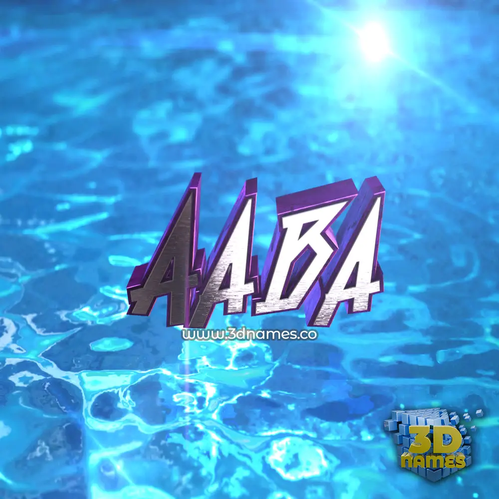 aaba in Water 2015 style - 3D name wallpaper