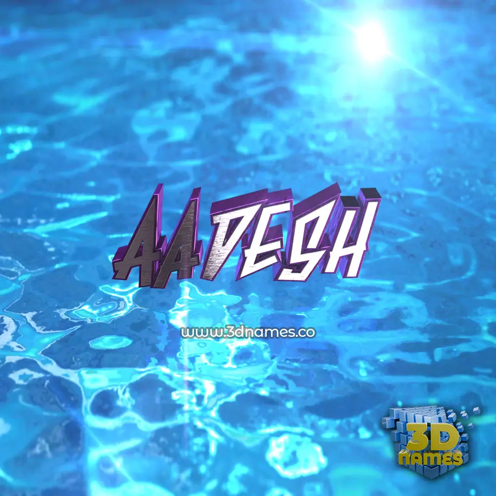 aadesh in Water 2015 style - 3D name wallpaper