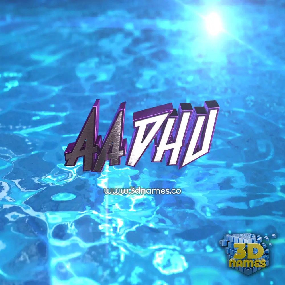 aadhu in Water 2015 style - 3D name wallpaper